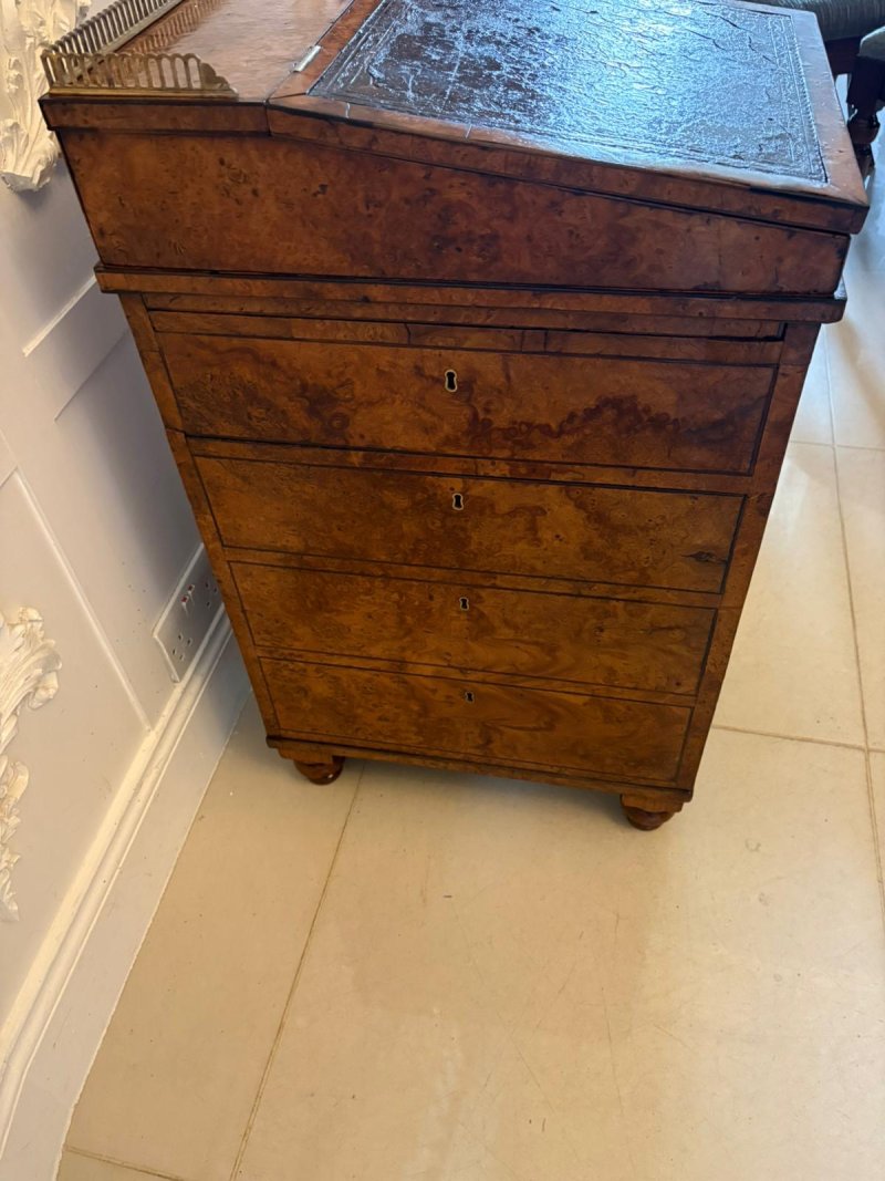 Antique George III 18th Century Quality Pollard Oak Slide and Turn Top Davenport Desk - Image 9